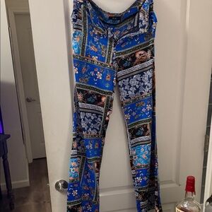 Floral Blue Women's Pantsuit
